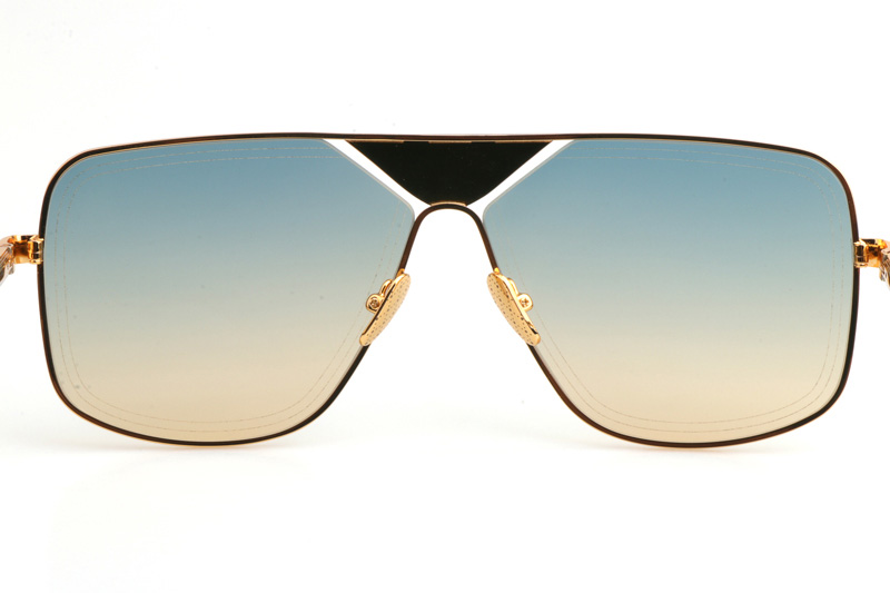 THE LINEART II Sunglasses In Gold Gradient Green