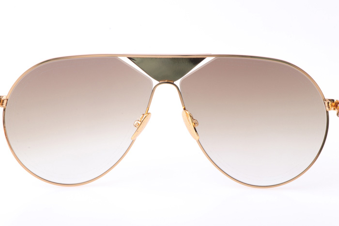 THE LINEART Sunglasses In Gold Brown