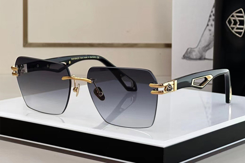 THE WEBEN II Sunglasses In Gold Black Gradient Grey