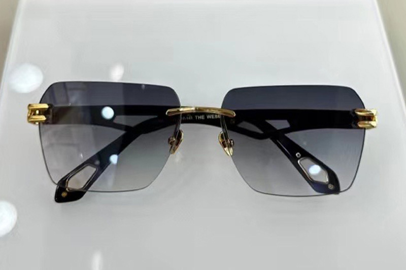 THE WEBEN II Sunglasses In Gold Black Gradient Grey