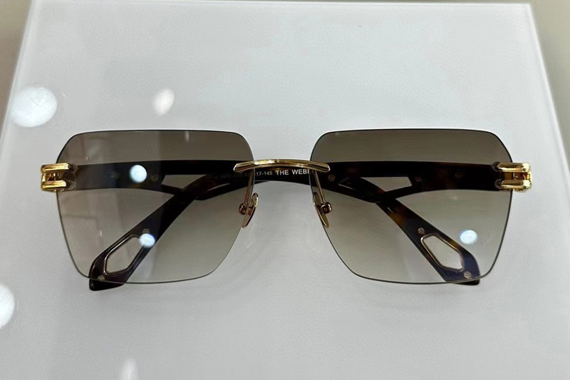 THE WEBEN II Sunglasses In Gold Tortoise Gradient Brown