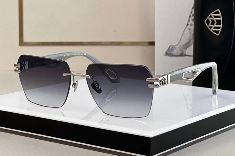 THE WEBEN II Sunglasses In Silver Black Gradient Grey