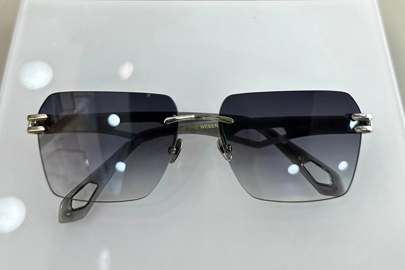 THE WEBEN II Sunglasses In Silver Black Gradient Grey