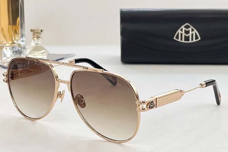 THE WEN Sunglasses In Gold Gradient Brown