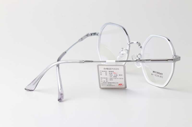 TT31056 Eyeglasses Transparent Gray Silver