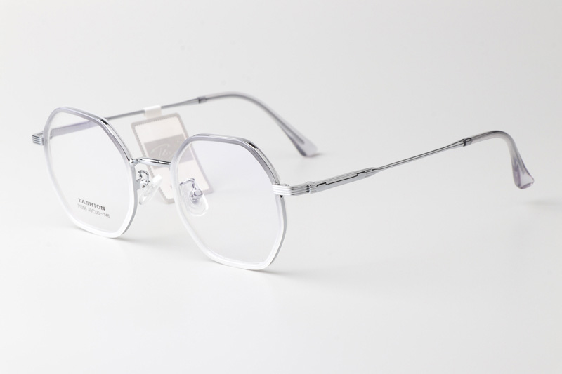 TT31056 Eyeglasses Transparent Gray Silver