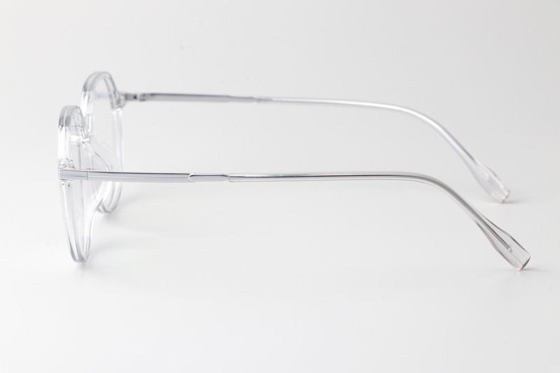 TT33002 Eyeglasses Transparent Gray Silver