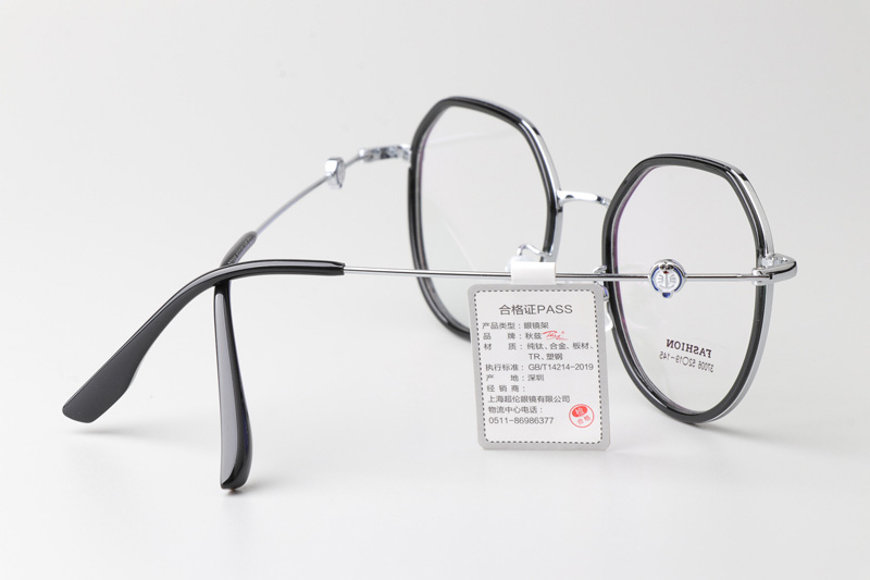 TT37006 Eyeglasses Black Silver