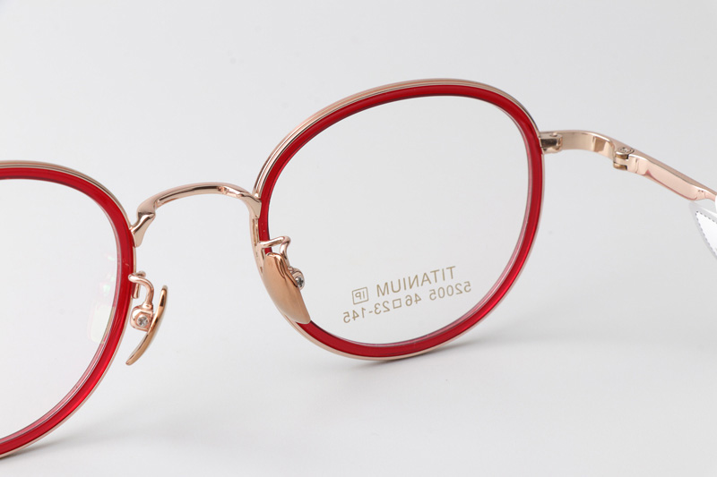TT52005 Eyeglasses Red Gold