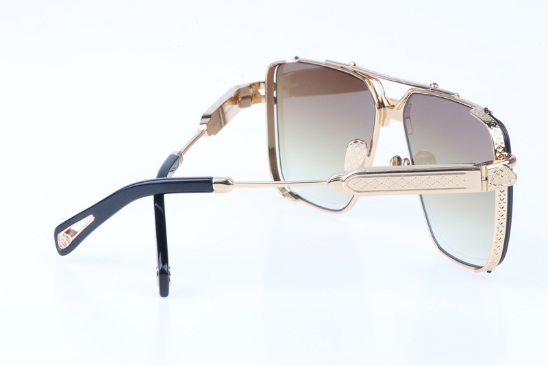 The Dawn Sunglasses In Gold Gradient Brown