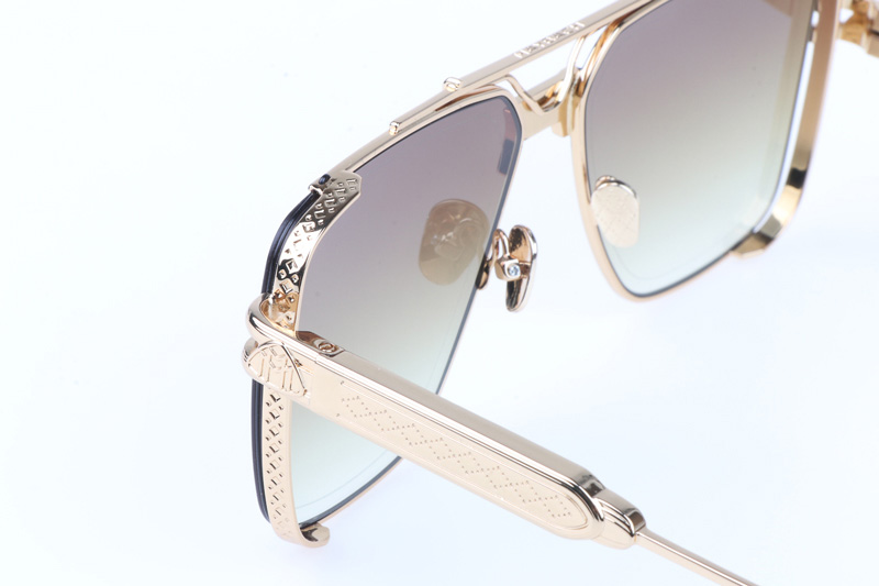 The Dawn Sunglasses In Gold Gradient Brown