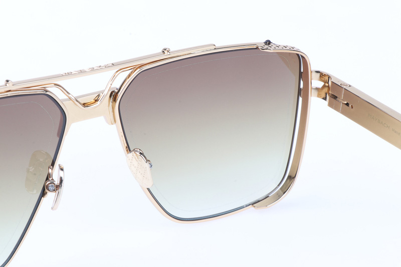 The Dawn Sunglasses In Gold Gradient Brown