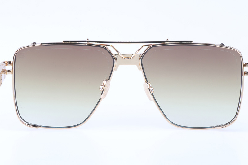 The Dawn Sunglasses In Gold Gradient Brown