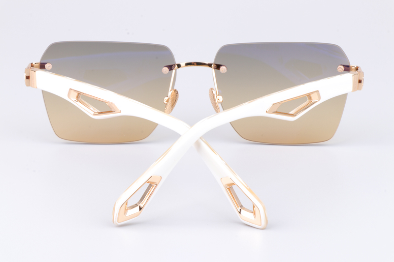 The Weben II Sunglasses Gold White Gradient Gray