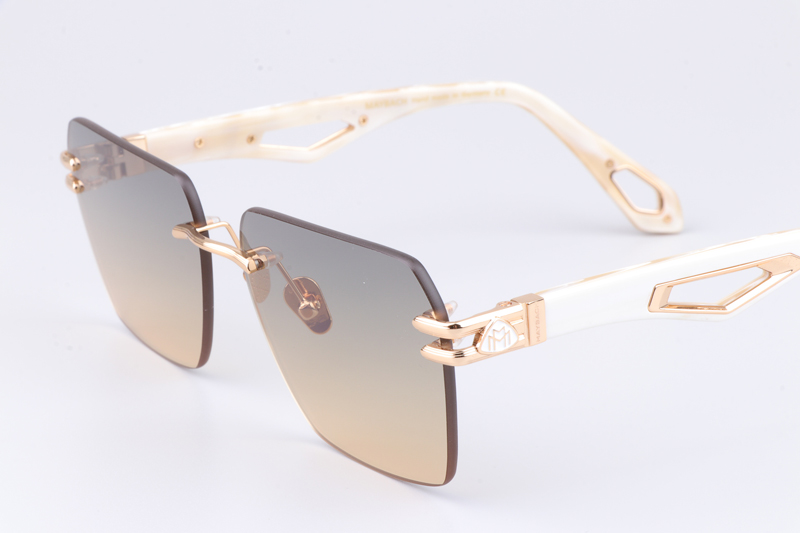 The Weben II Sunglasses Gold White Gradient Gray