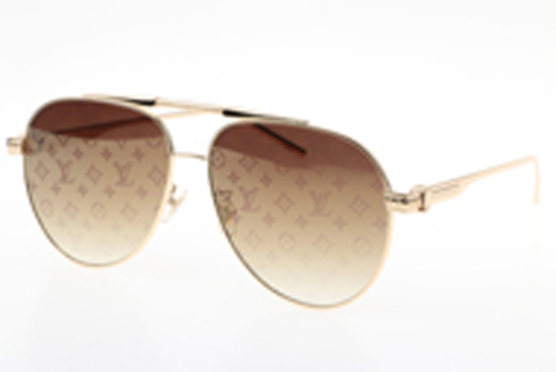 Z0965 Sunglasses In Gold Gradient Brown Logo Lens