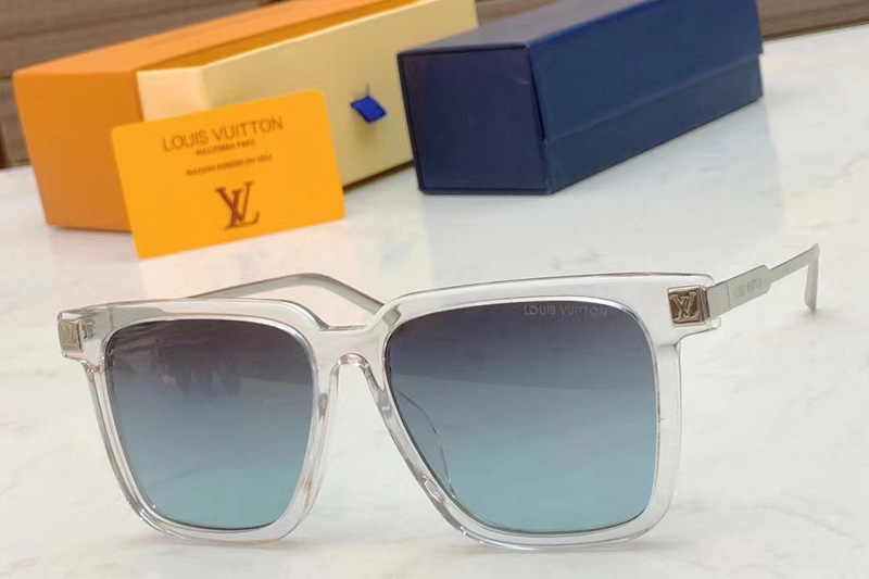 Z1667 Sunglasses In Transparent Silver Gradient Blue