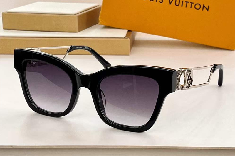Z1869E Sunglasses Black Silver Gradient Gray